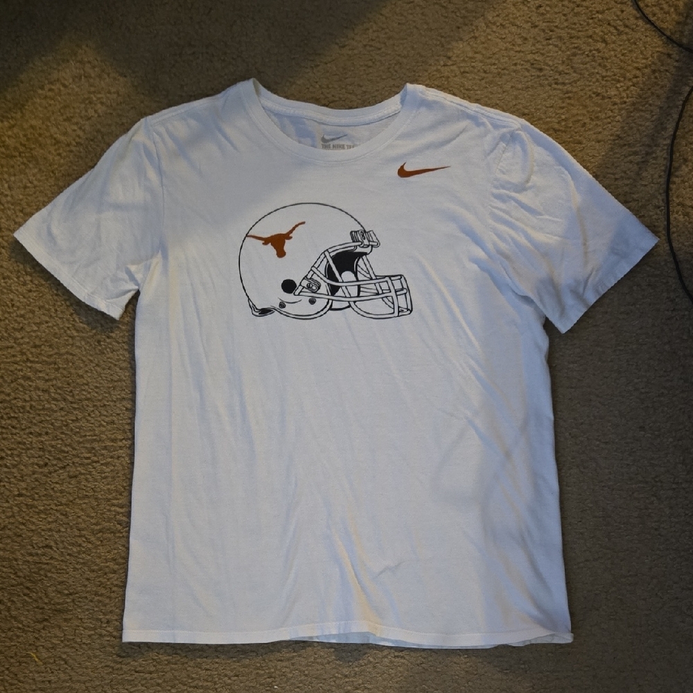 Nike White T-Shirt with Orange Football Helmet